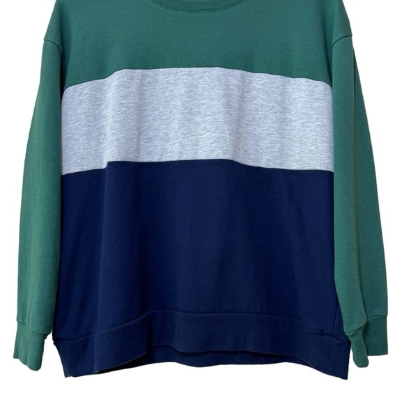 Torrid Navy Gray Green Colorblock French Terry Pullover Sweatshirt Size 0 - Picture 5 of 9